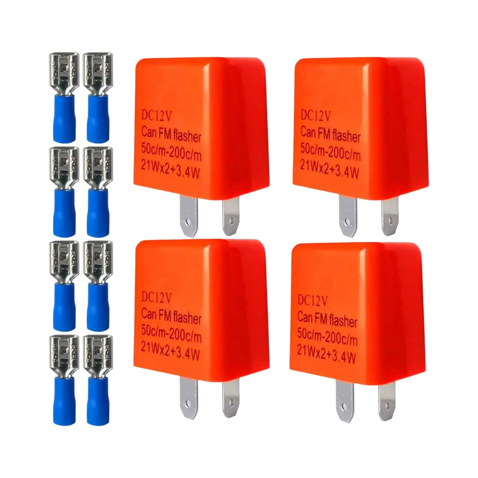 4 Pieces Motorcycle LED Flasher Relay 2 Pin 12V Easily Install Universal