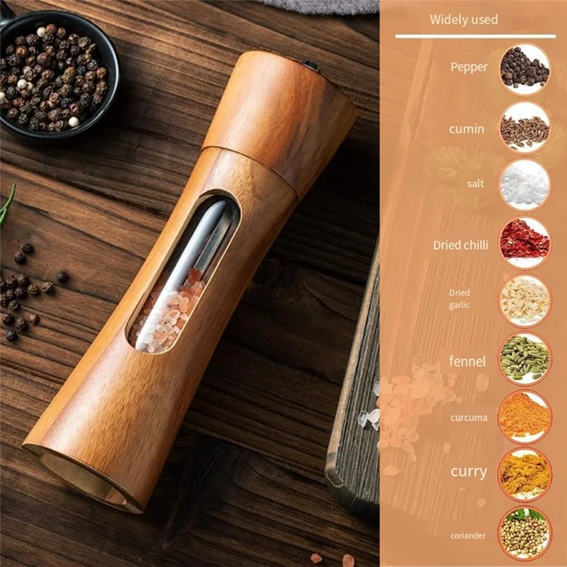

VEHO-Pepper Mill Wood Salt And Pepper Mill Manual Salt Mill Spice Mill With Adjustable Grinder For Pepper Salt Spices