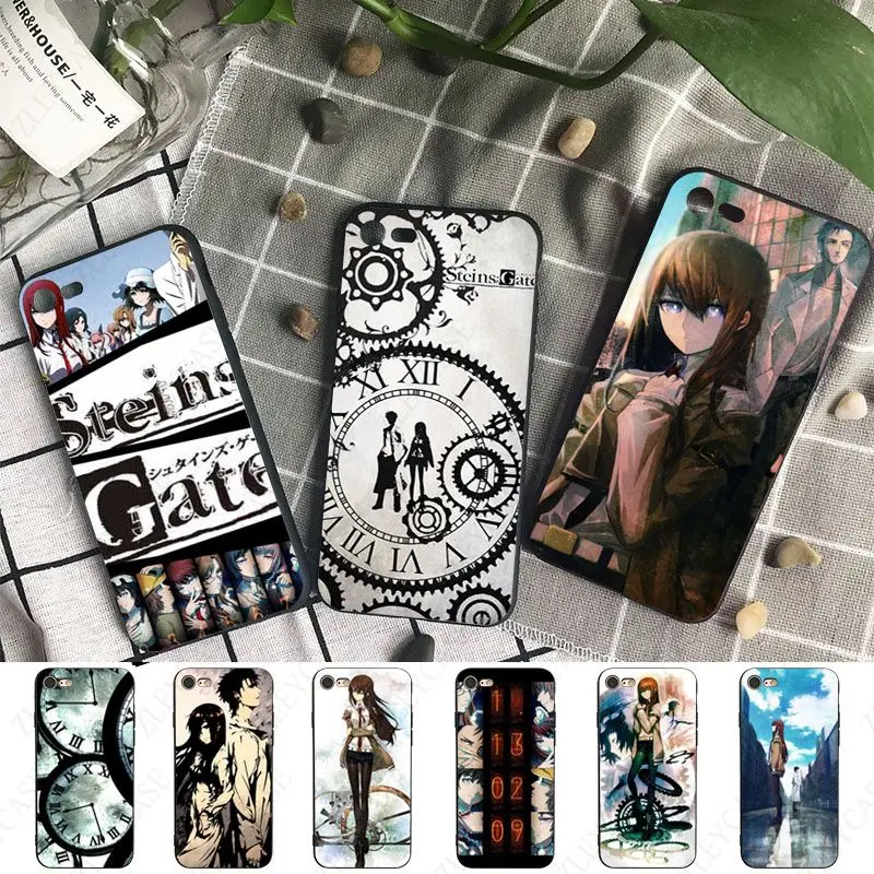 Steins Gate amine soft phone cover for iPhone 15Pro 16pro 13PRO max 7 8 XR 14plus 11pro 12pro max 13mini SE 2020 cases coque