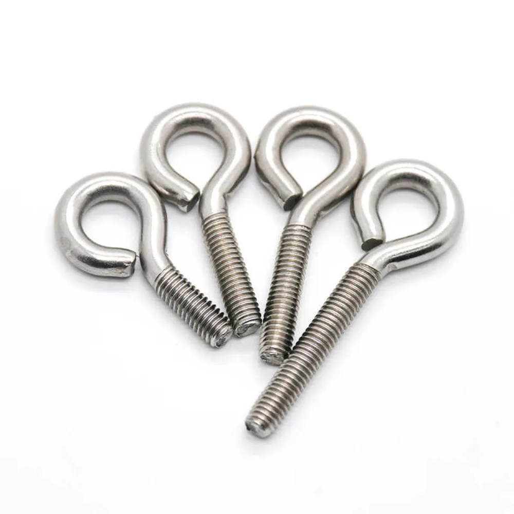 Stainless/Carbon Steel Eye Bolts M3~M12 Sheep Eye Screw Closed Ring Hook Threaded Eyebolt for Suspension and Lifting Application