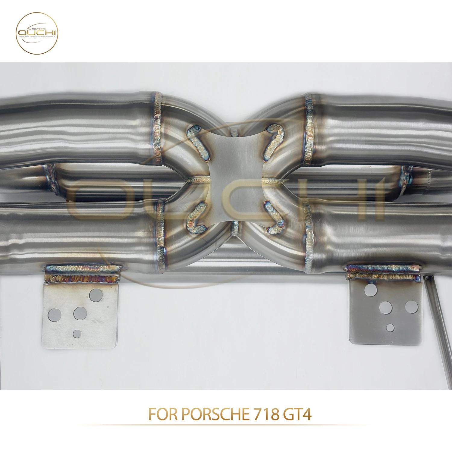 Knalpot Stainless Steel untuk Porsche 718 Cayman GT4 Dengan Katup Elektronik Remote Suara Balap Agresif yang Keras