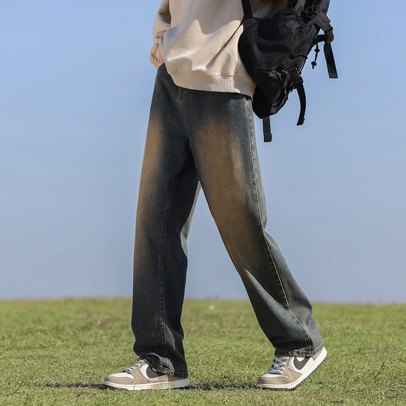 

Outdoor Hiking Trend Loose and Casual Straight Leg Pants for Men Comfortable Versatile for All Seasons Breathable Denim Pants