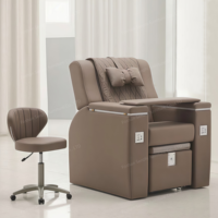 Modern Luxury Electric Massage Pedicure Chair Brown Foot Bath Chair Foot Spa Chair Wholesale
