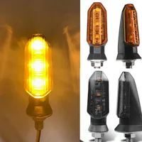 2PCS Motorcycle LED Turn Signal Lights 8mm Mini Amber Flashing Light Blinker Turn Signal Lamp 12V Moto Indicator Accessories