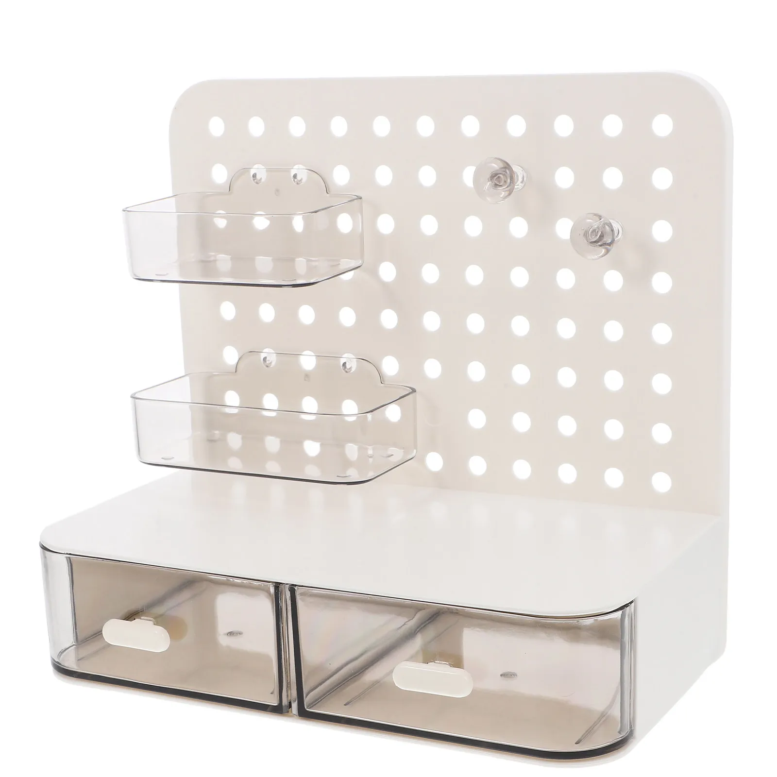 Slant-Insert Pegboard Desktop Storage Box Wall-Mounted Multi-Layer Organizer for Office Supplies Gaming Gear Stationery Living