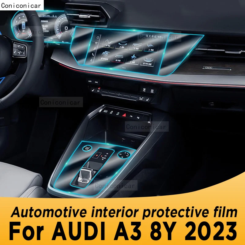 

For Audi A3 8Y 2023 Gearbox Panel Navigation Automotive Interior Screen TPU Protective Repair Film Cover Anti-Scratch Sticker