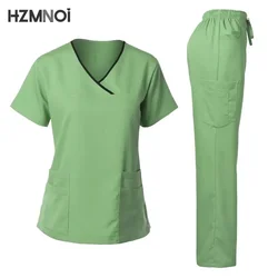 Tops de enfermera para mujer, ropa de trabajo para salón de belleza, uniforme de Spa, camisa quirúrgica, uniforme clínico, monos de dentista