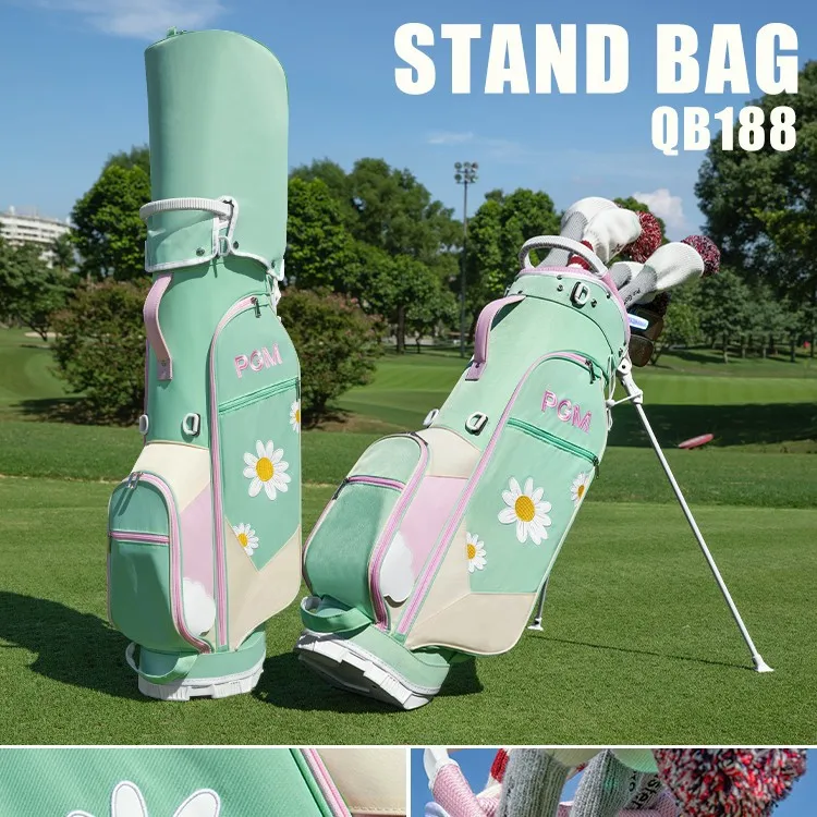 PGM Golf Bag Women's 5-compartment Pole Hole Shoulder Strap Multi-pocket Bracket Golf Bag Lightweight Water-repellent Club Bag