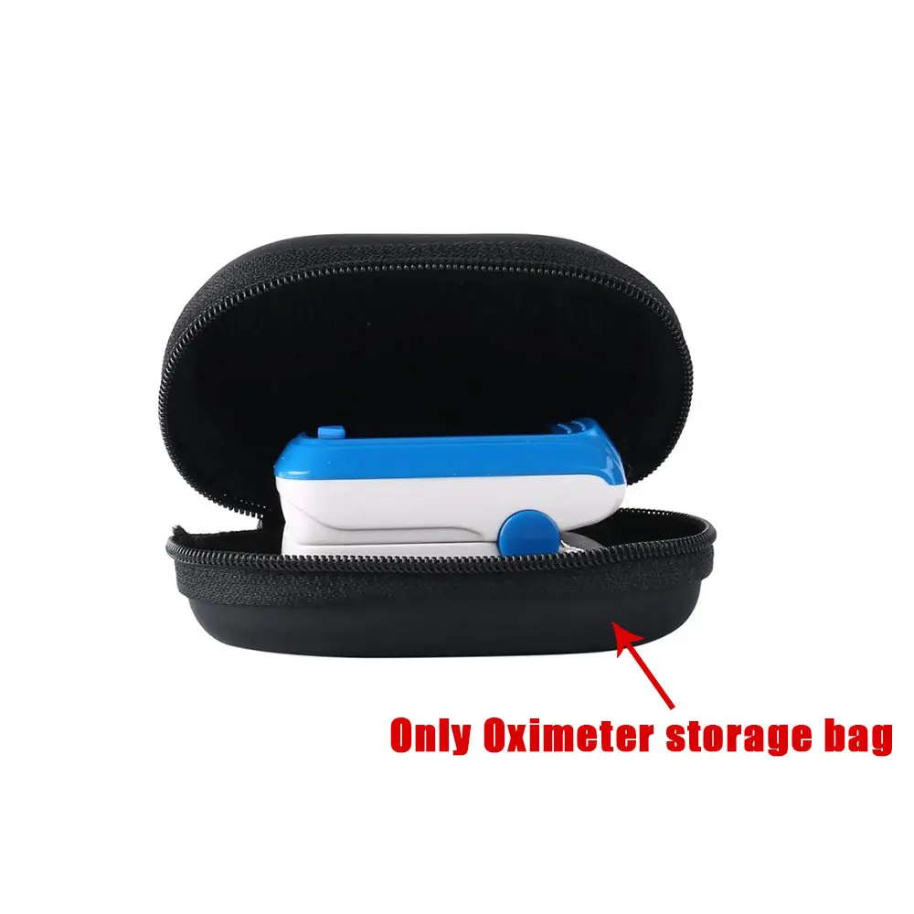 1Pc Black Storage Bag for Finger Pulse Oximeter Reasonable Design Strong Space Protective Cover Zipper Hard Bracket Accessories