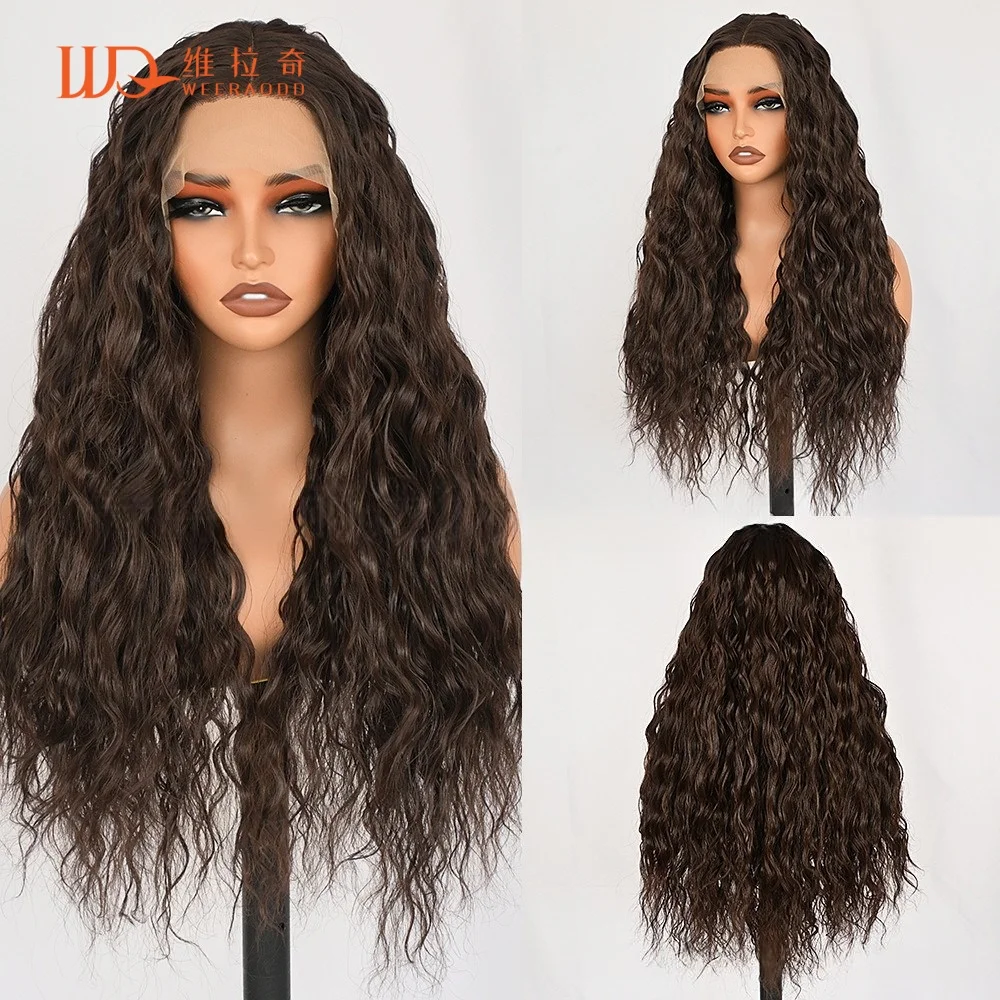 28-inch-water-wave-black-brown-lace-front-wig-for-women-glueless-heat-resistant-synthetic-t-part-wig-150-density-daily-wear