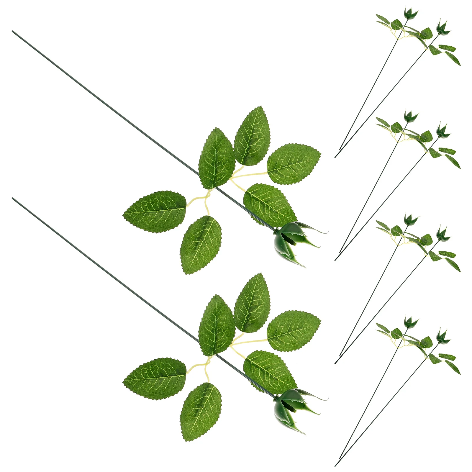 

1 set Simulated Flower Stems Fake Rose Calyxes Plastic Diy Kit Artificial Floral Arrangement Supplies Green Leaves Set