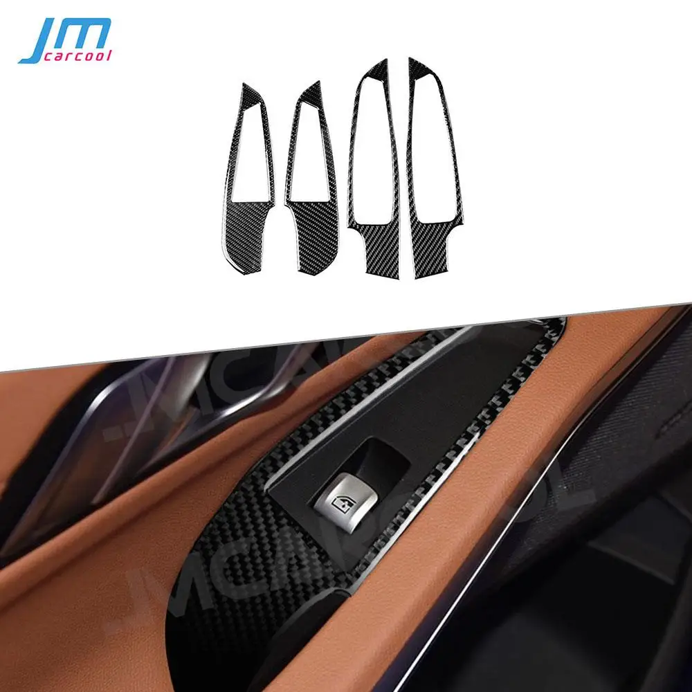 

For BMW G20 G28 2019 2020 Car Window Lifter Switch Buttons Trim Frame Cover Stickers Carbon Fiber Interior Accessories