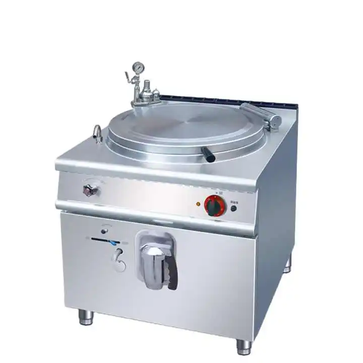 Catering equipment SS stainless steel material Electric jacketed boiling pan with 150L steam industrial kettle boiler machine