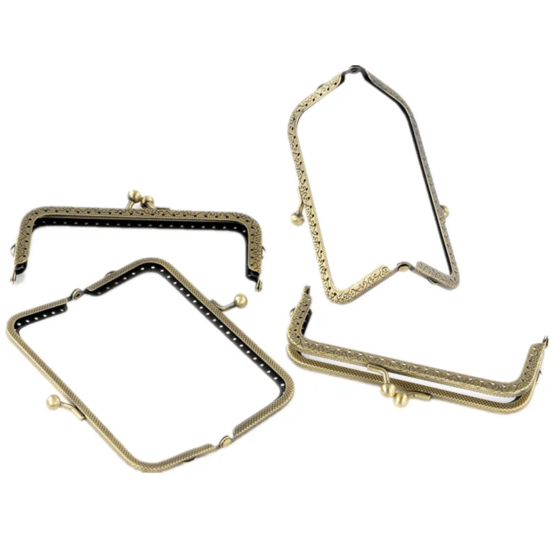 30Pcs Bronze Tone Frame Kiss Clasp Lock Pattern Handle For Purse Bag DIY Accessories 12.5x6.6cm