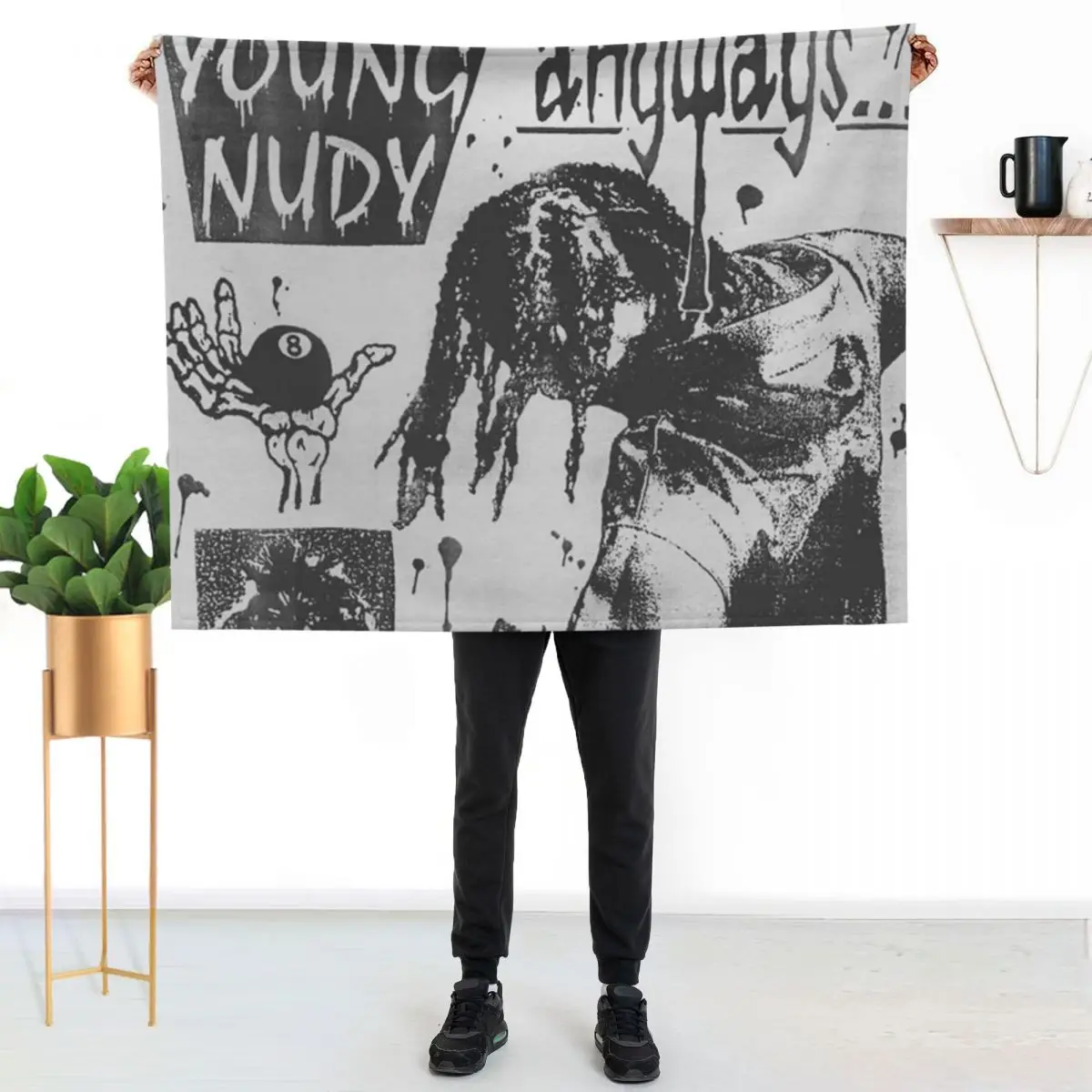 

young-nudy anyways, nudy Throw Blanket Stain Resistant Cozy Warm Blanket
