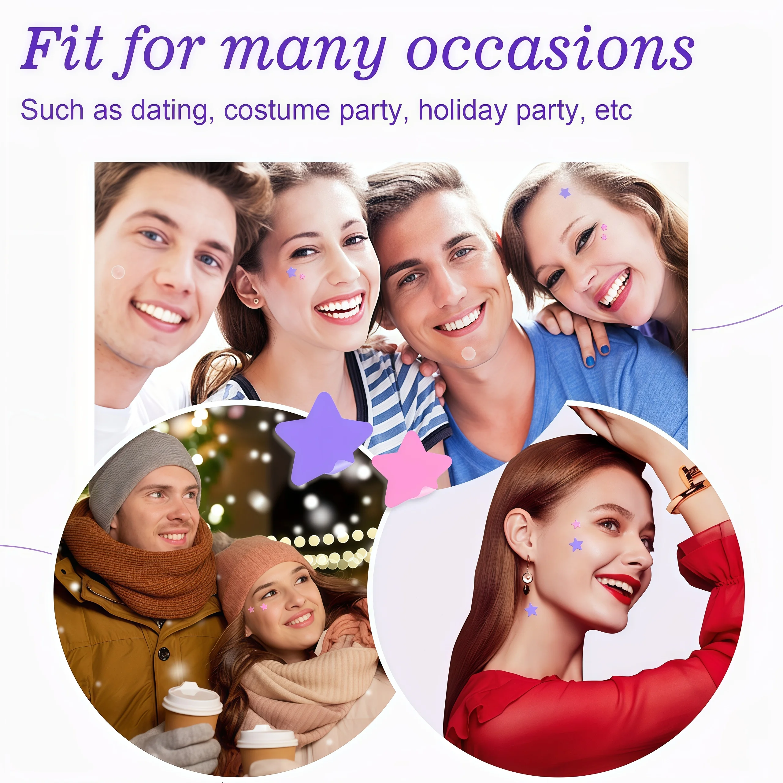 320/1920pcs 8-Color Star Face Stickers – Fun Facial Gems for Parties, Festivals & Daily Creative Looks image 6