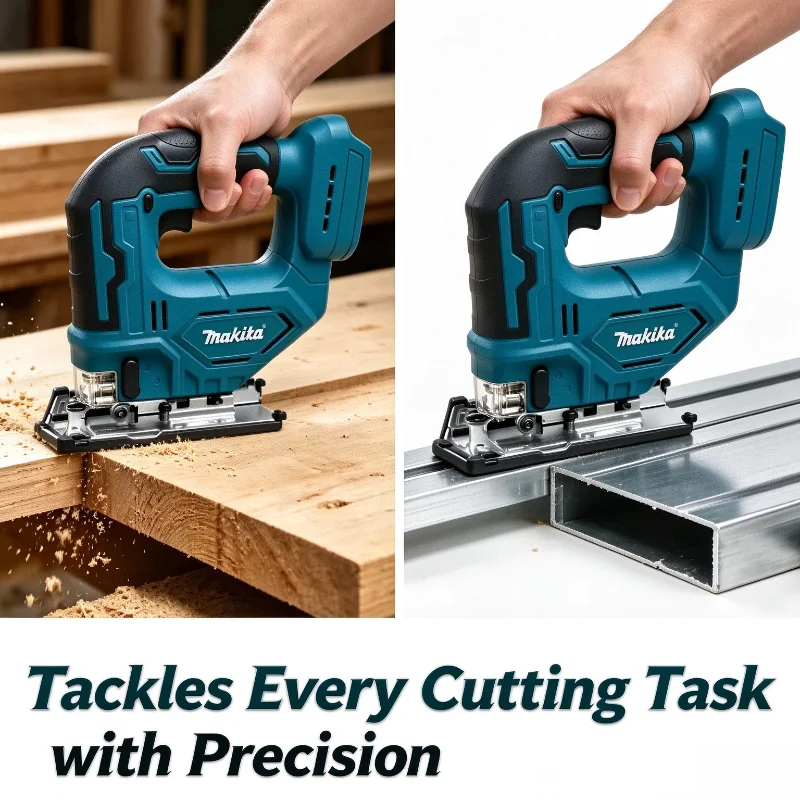 Makita DJV182Z 18V Brushless Cordless Jigsaw 350W Bare Tool with Saw Blade 0-45°Bevel Cut Wood Metal Cutting Woodwork Power Tool
