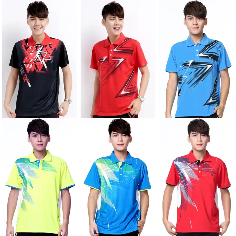 

New badminton suit set, quick drying women's short sleeved volleyball, tennis, table tennis jersey, men's summer sportswear cust