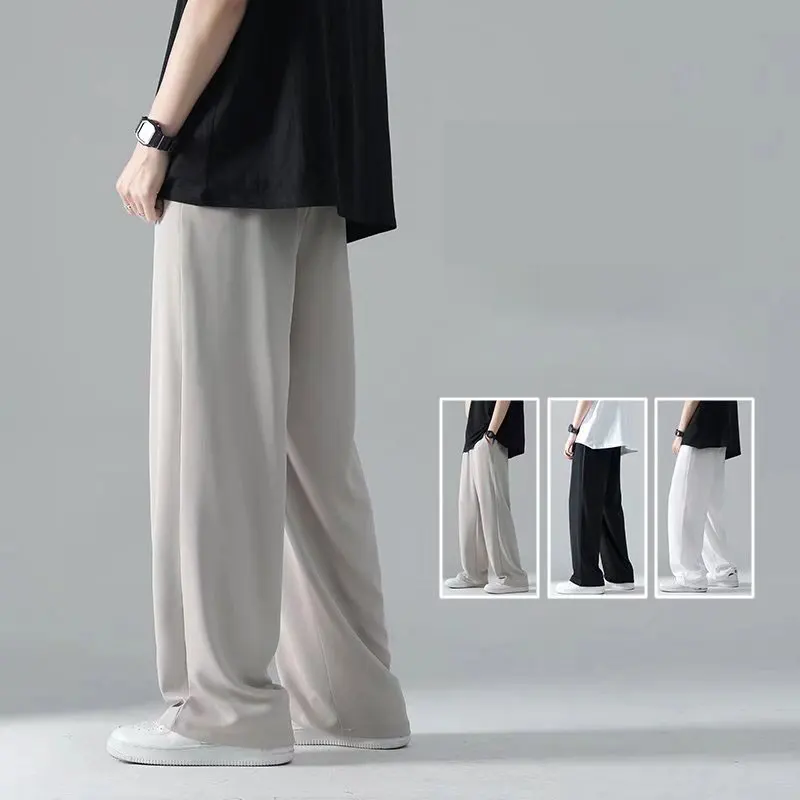 2024 new big size boys loose straight tube all comfortable looking vertical suit business casual long pants