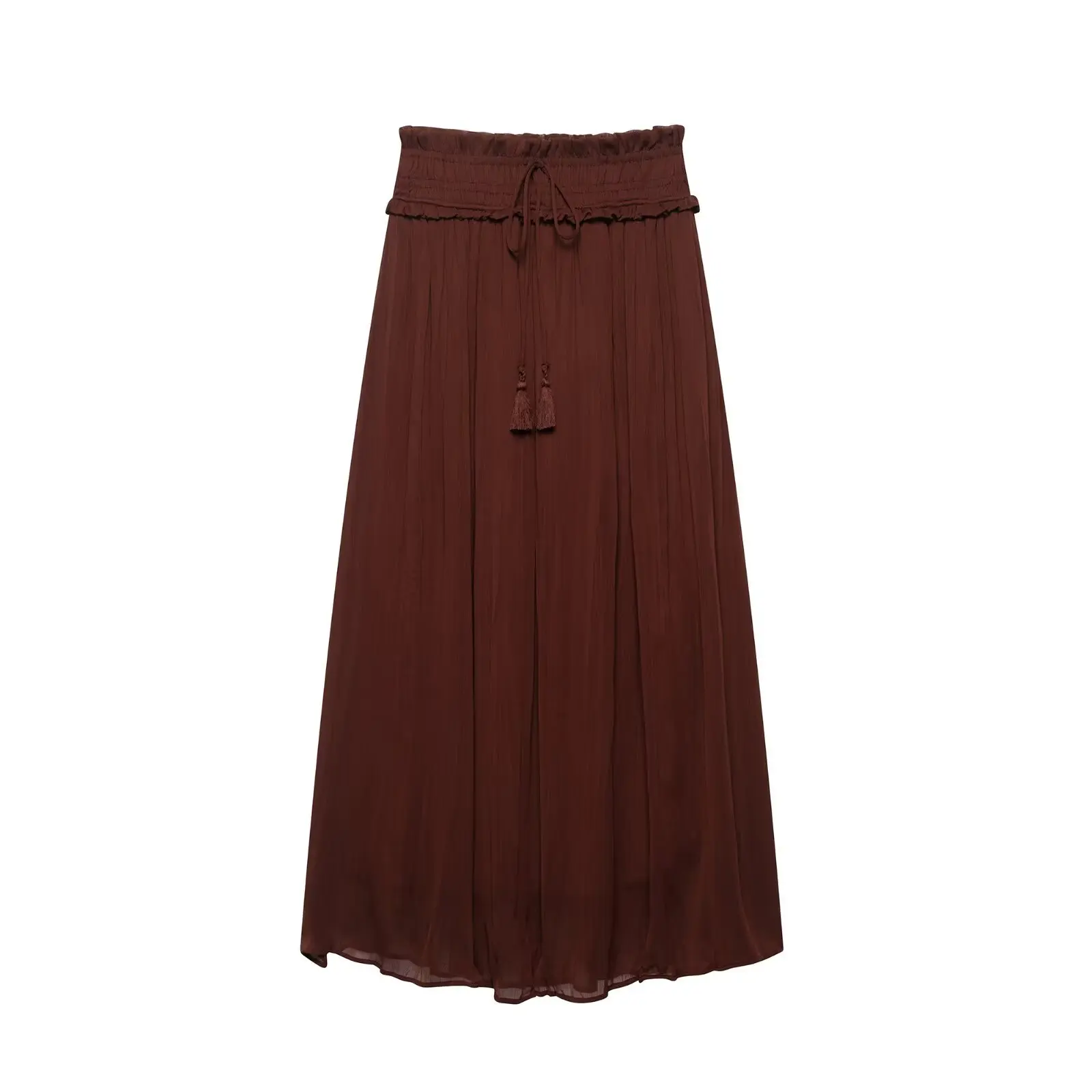 

2025 Summer New Women's Half Length Skirt Elegant Fashion Holiday Style Elastic Wide Waist High Waist Style Elegant MIDI Skirt