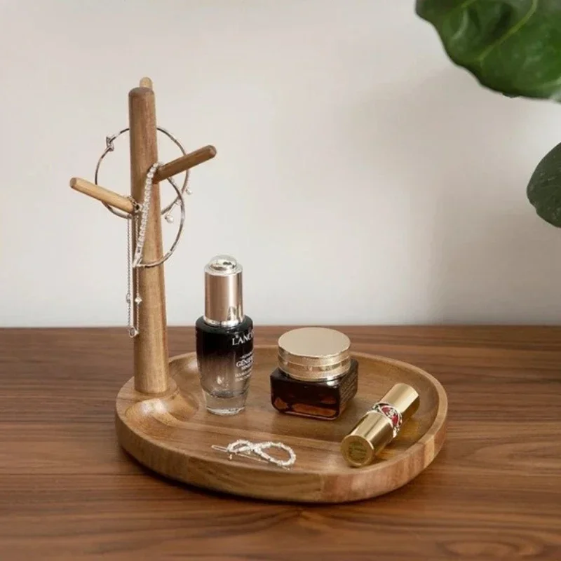 Multi-Functional Wooden Storage Rack, Jewelry Stand, Hallway Key Holder and Foyer Shelf, Desktop Storage Box, Display Shelf