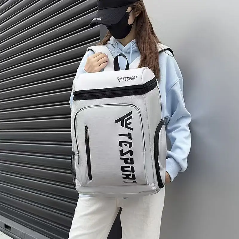 

Large Capacity Sports Backpack, Independent Shoe Compartment, Waterproof Nylon Lining, Stylish Design, Peak Ball Bag