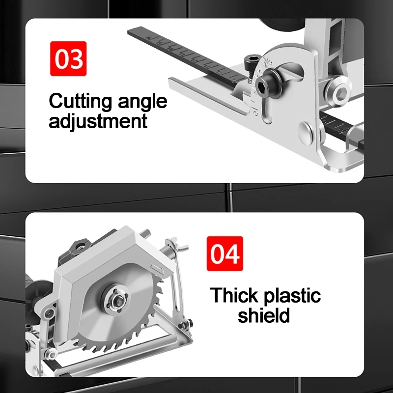 Machine de découpe réglable à 45 °, perceuse à main, positionnement de la profondeur, meuleuse d'angle rapide, base de rainurage, outils de scie circulaire électrique