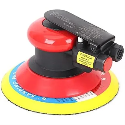

6" Pneumatic Random Orbit Sander for Auto Bodywork, Metal and Woodworking, 10,000 RPM Durable Alloy Housing