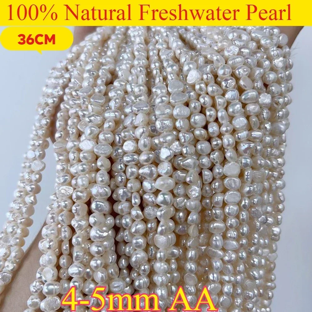 

4-5mm AA Supreme Natural Freshwater Pearl White Orange Purple Irregular Bead Jewelry Make DIY Necklace Bracelet Women Wedding