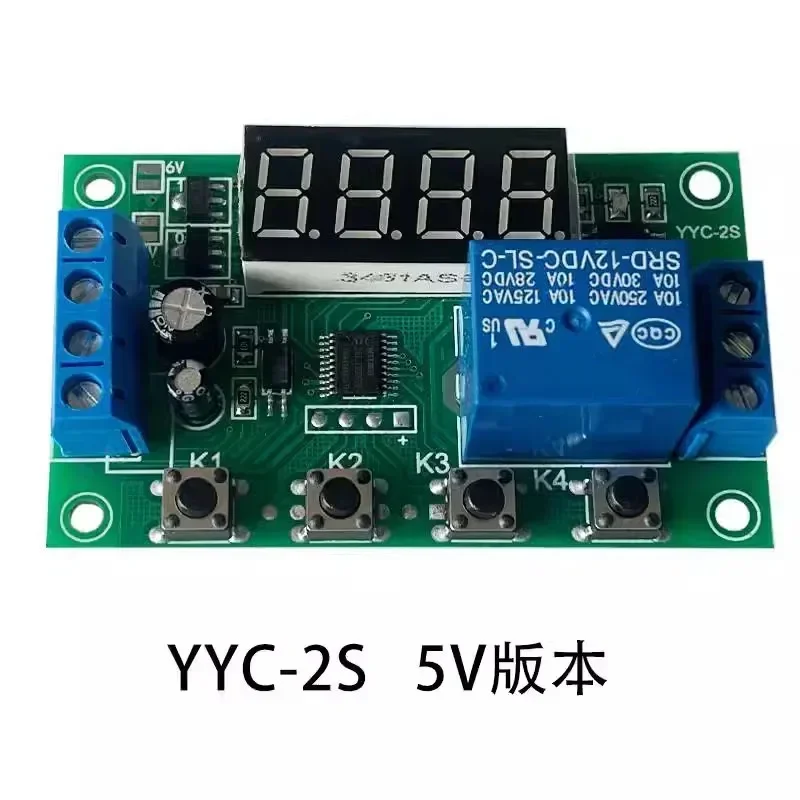 YYC-2S LED Display Adjustable Programmable delay time relay module 5V12V24V fixed time decoupling pulse cycle power off trigger