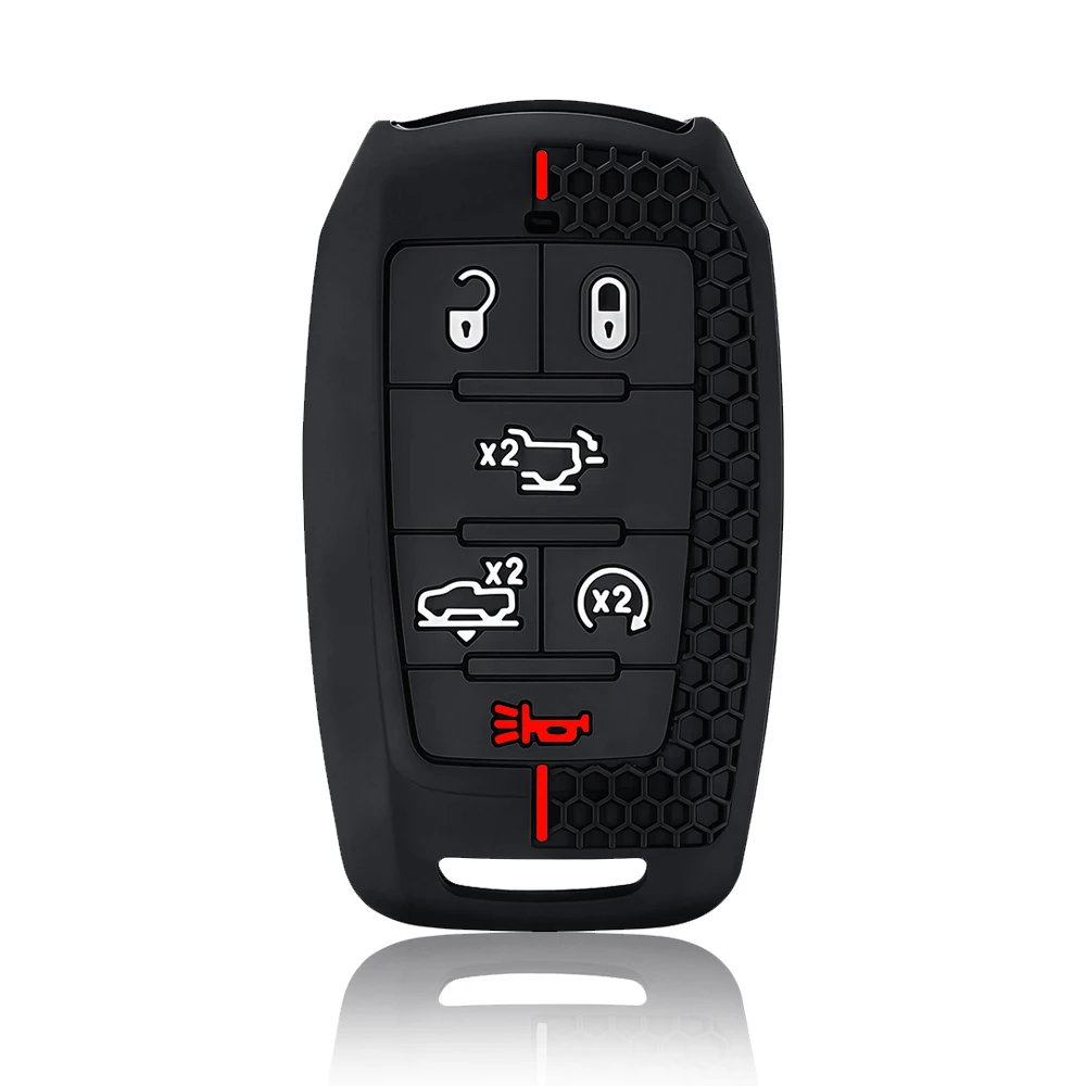 Silicone Car Key Case Remote Fob Cover for Dodge RAM 1500 2500 3500 4500 5500 Pickup 2019-2022 Keychain Accessories Shell