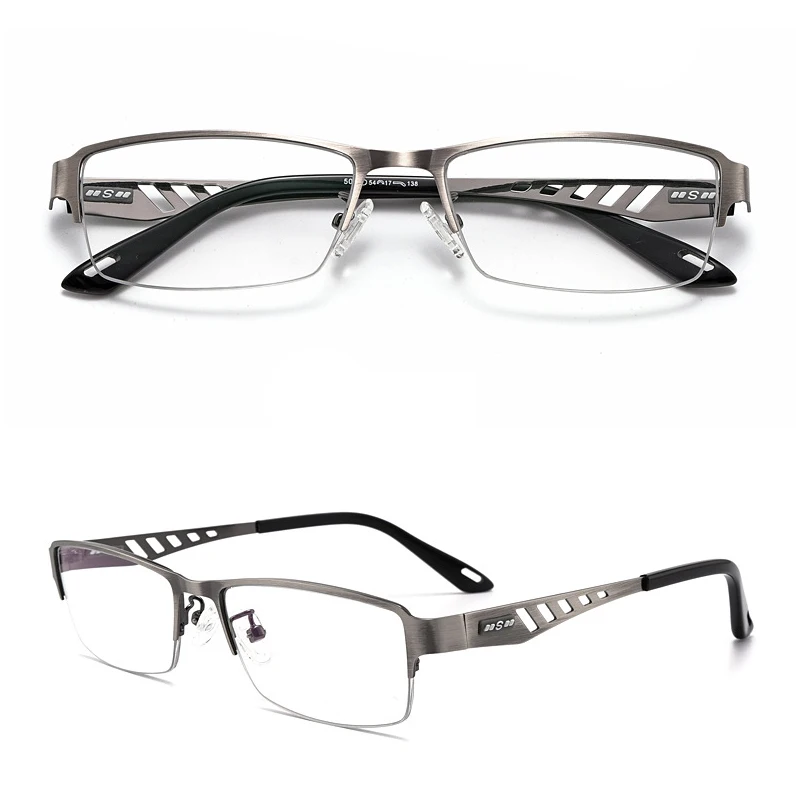 Automatisch Anpassende Photochrome Multifokale Lesebrille für Herren Progressive Anti-Blaulicht Geschäftsbrille Halbrahmen +4.0 – Detail 13