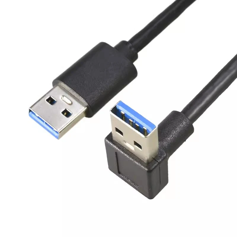 USB 3.0 Male to Male 90 Degree Elbow Hight Speed Data Cable For Hard Drive  USB3.0 Male A Type Male Data Cable Left Right UpDown