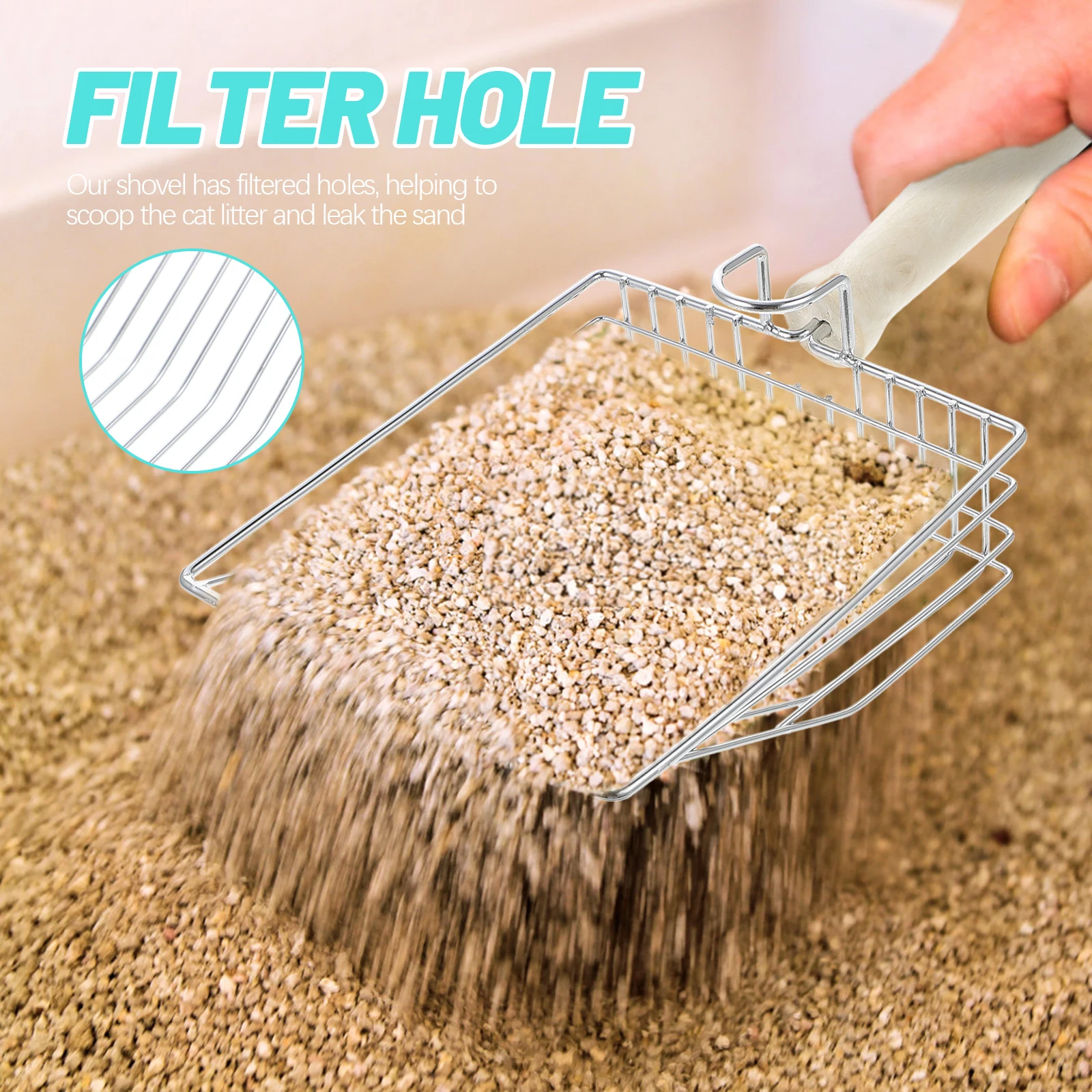 

Cat Litter Shovel Scoop Pellet Cleaner Scoops Cleanser Metal Kitten Poop Scooper