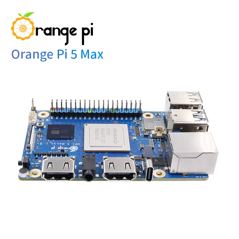 Orange Pi 5 Max 8GB 16GB RAM Rockchip RK3588 مجلس التنمية M.2 PCIE 2.5G LAN WiFi6 + BT5 اختياري حالة إمدادات الطاقة EMMC