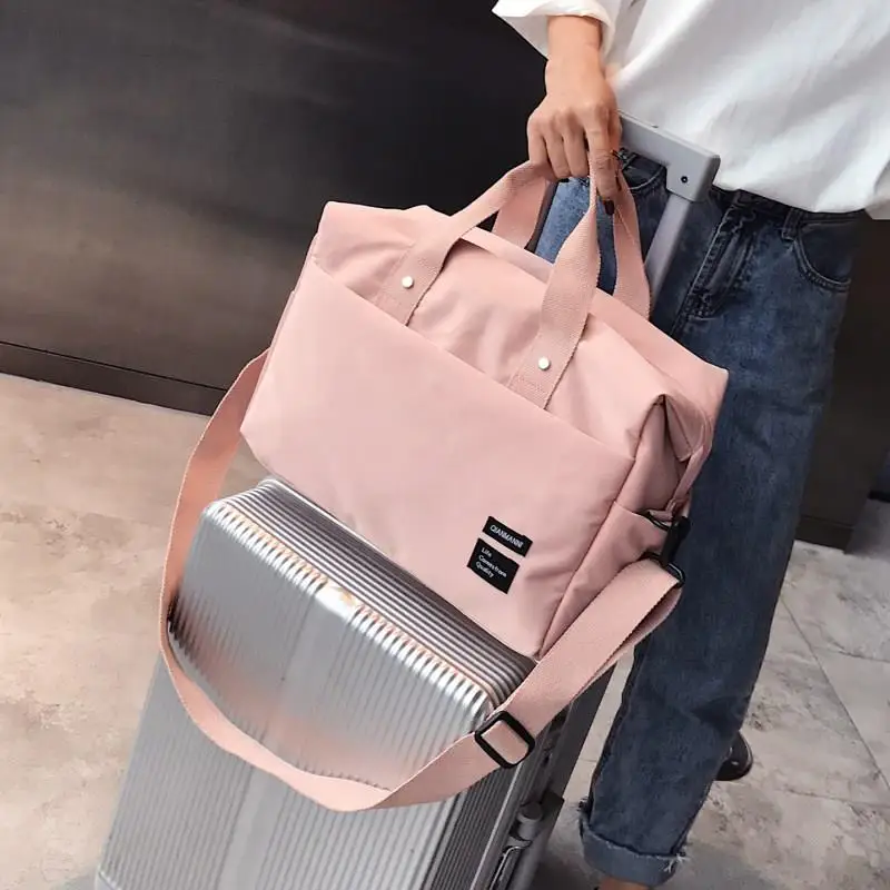 lightweight-handheld-luggage-bag-matching-boarding-bag-short-trip-travel-bag-suitcase-cover-candy-color-sport-style-nylon-bag