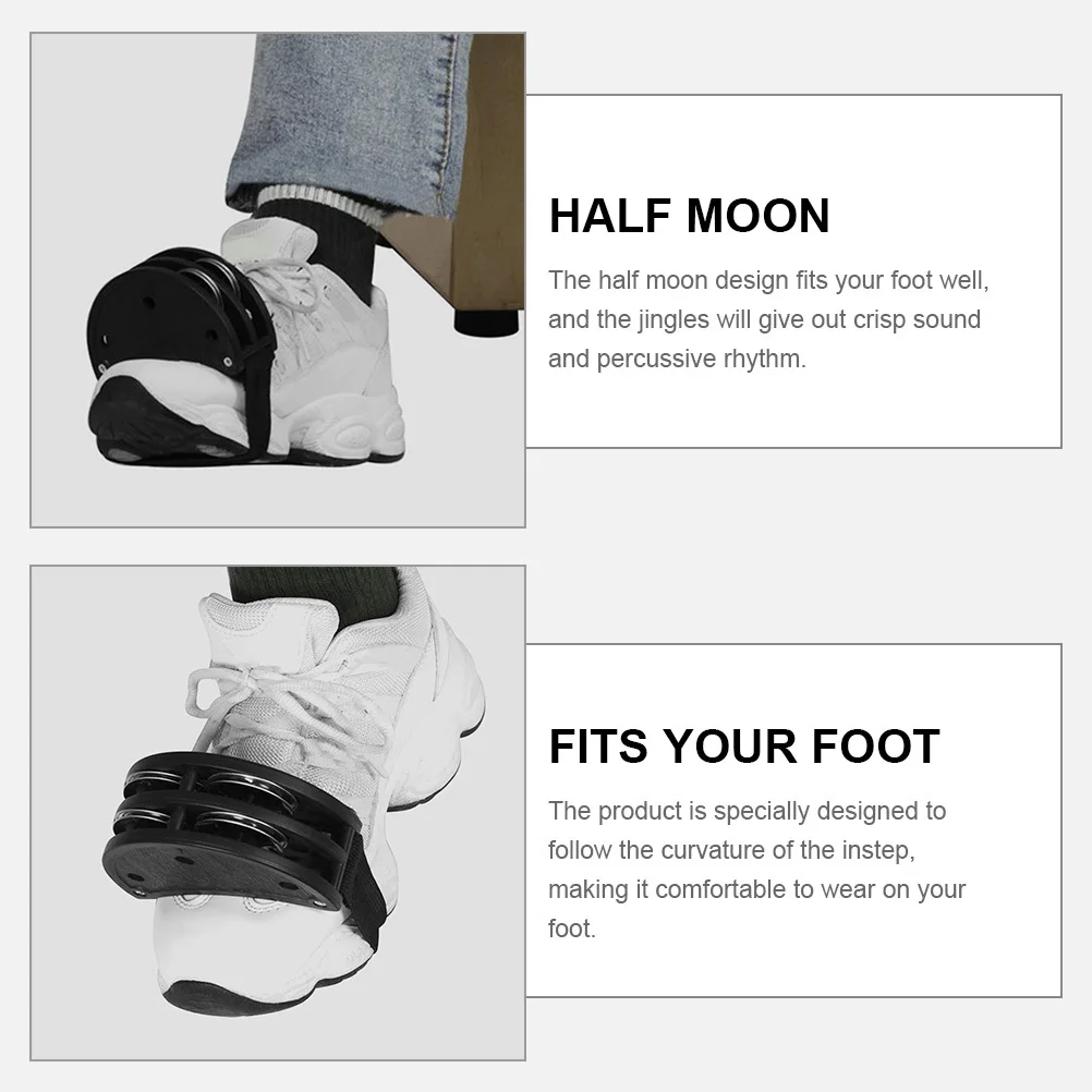 2 個のフットタンバリン、クリスプサウンドパーカッションベル、楽器アンサンブル用、快適なフィット感、幅広の伸縮性バンド付き、パーティー用