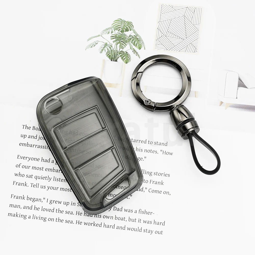 Key Case Cover for VW Touran Tiguan Golf 7 GTI POLO T-Cross T-Roc Skoda Rapid Kodiaq Octavia Fabia Seat Ibiza Leon Ateca Arona