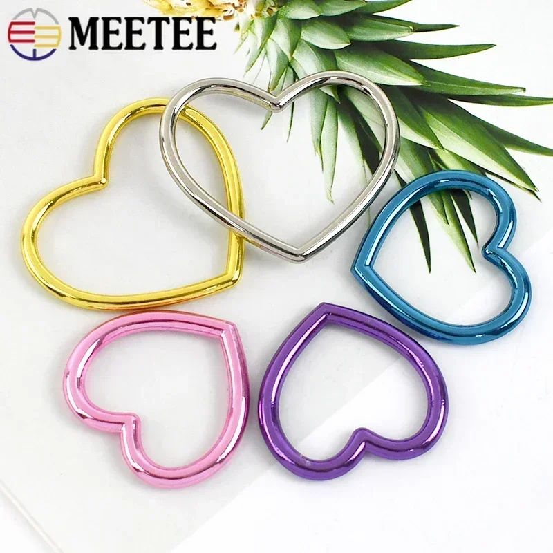 2/5/10/20Pcs Colorful O Ring Metal Buckle Heart Circle Rings Hook Webbing Decoration Buckles Bag Strap Connecting Round Clasp