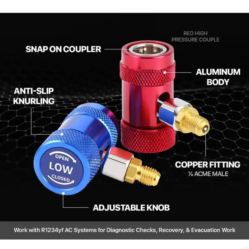 R1234yf Quick Connecting Coupler Suitable for Air Conditioning System Servicing 