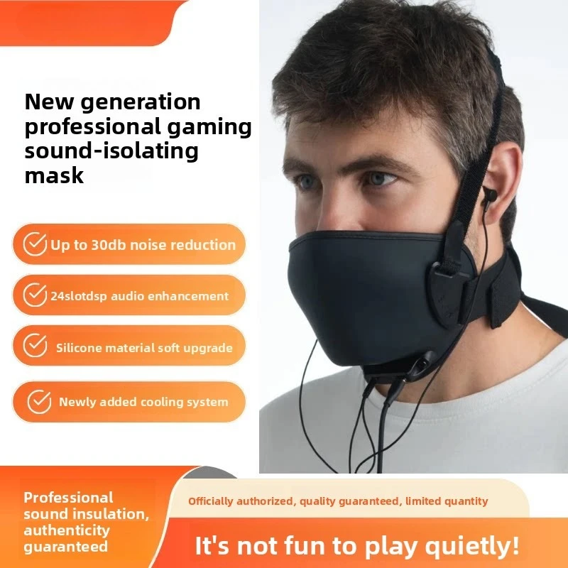CS with Microphone Headset Game E-sports Live Broadcast Sound Insulation Noise Reduction Live Streaming Host Mask  Radio Headset