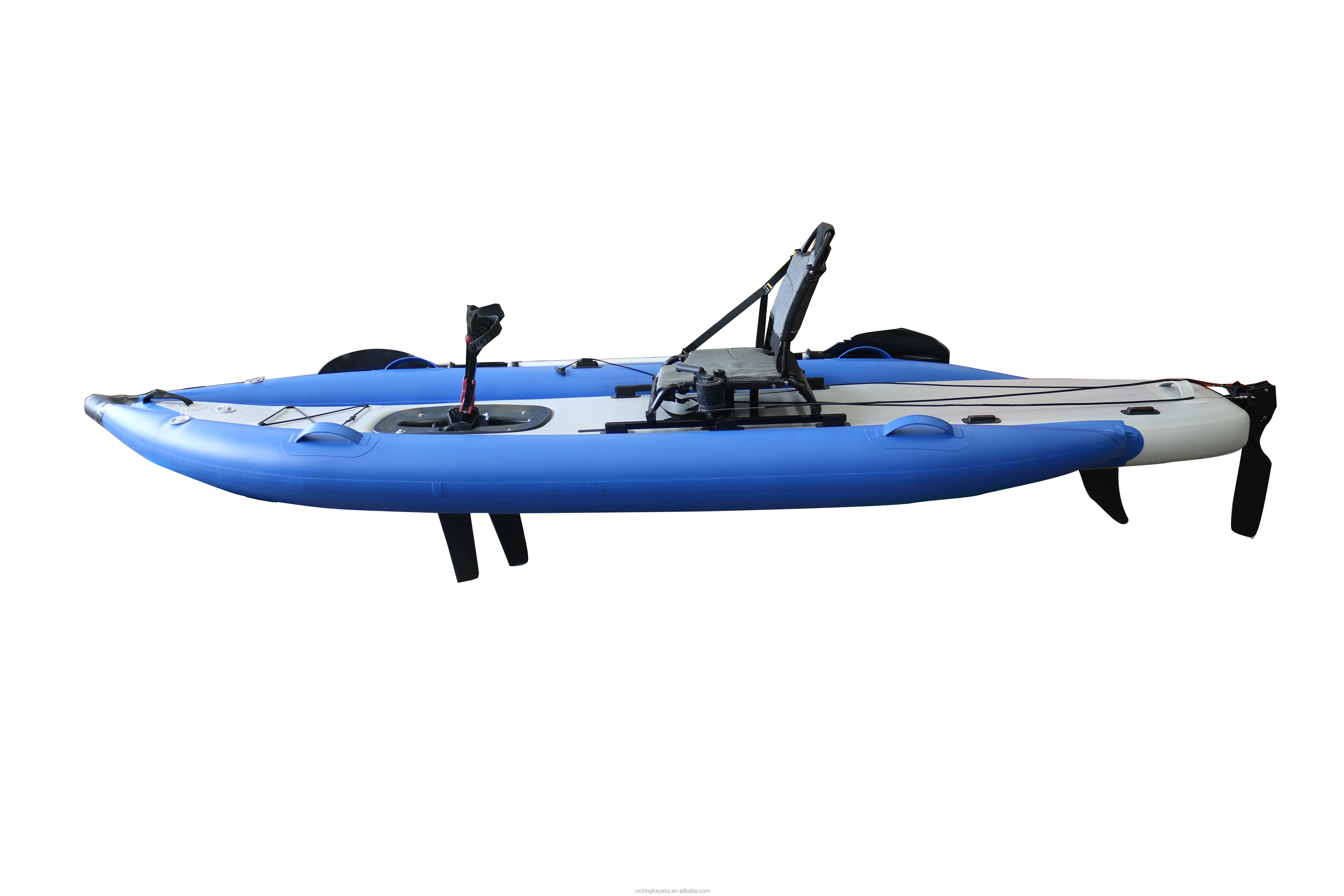 Vicking 12ft Single Sit-On-Top Inflatable Fishing Kayak 3.6m Length with Pedal Drive Rudder Hot Selling Cheap PVC Hull Material