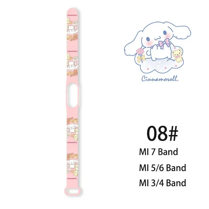 Sanrio Cinnamoroll Silicone Strap for Xiaomi Mi Band 7 6 3 5 4 Cute Anime Wristband Replacement Bracelet for Mi Band Accessories