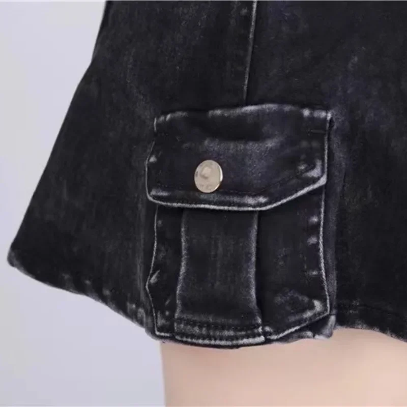 Ins Harajuku Low Waist Mini Pant Skirt with Belt Women Sexy Black Sashes Denim Skirts Female Y2k Punk Grunge Clubwear Mujer New