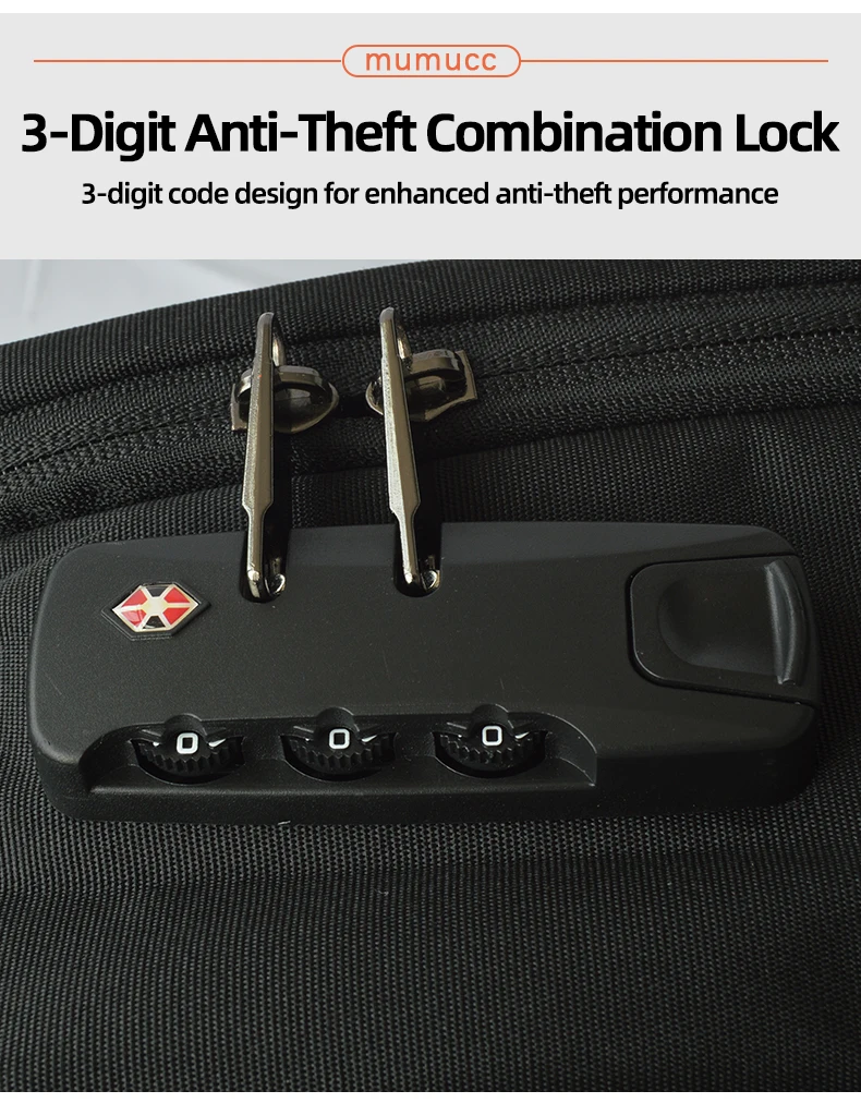 MUMUCC Hard EVA Shell Laptop Backpack Shockproof USB Type C Charging Anti Theft Password Lock Travel Backpack with Luggage Strap