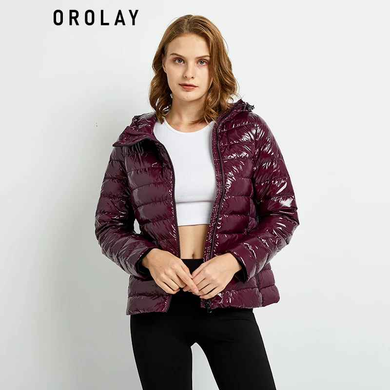 

Orolay Women's Short Down Jacket Inclined Zipper Sporty Winter Coat