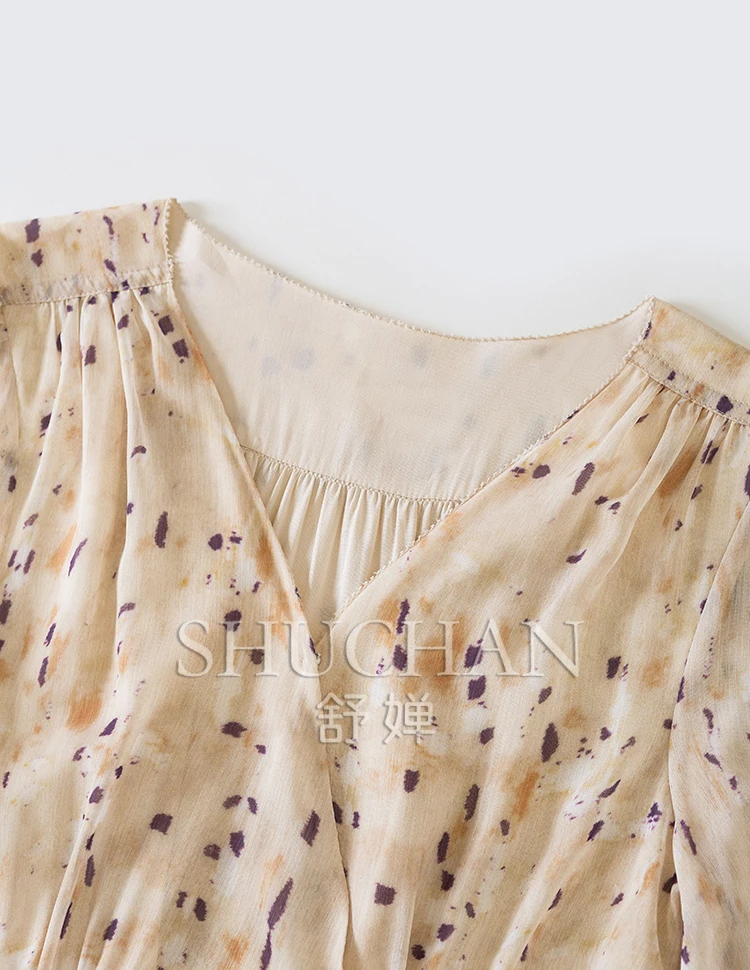 Abito da caffè con grembiule floreale in vita con scollo a V + colletto con streamer Abiti da donna De Verano Mujer 2025