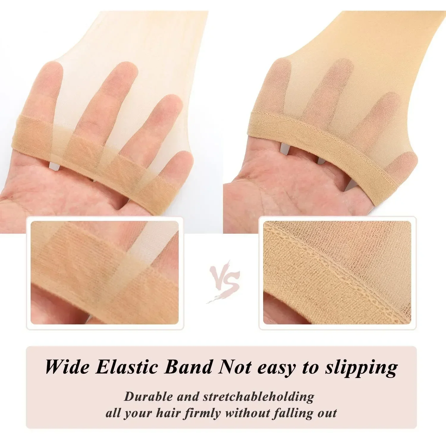 2/100PCS Skin Melt HD Wig Cap Stretchable Thin Durable Invisible Hair Net Lightweight Comfy for All Head Sizes Cosplay Net Cap