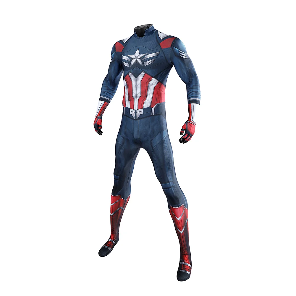Falcon Sam Wilson Cosplay Costume Captain Superhero Zentai Suit Men Bodysuit Halloween Carnival Party Outfits