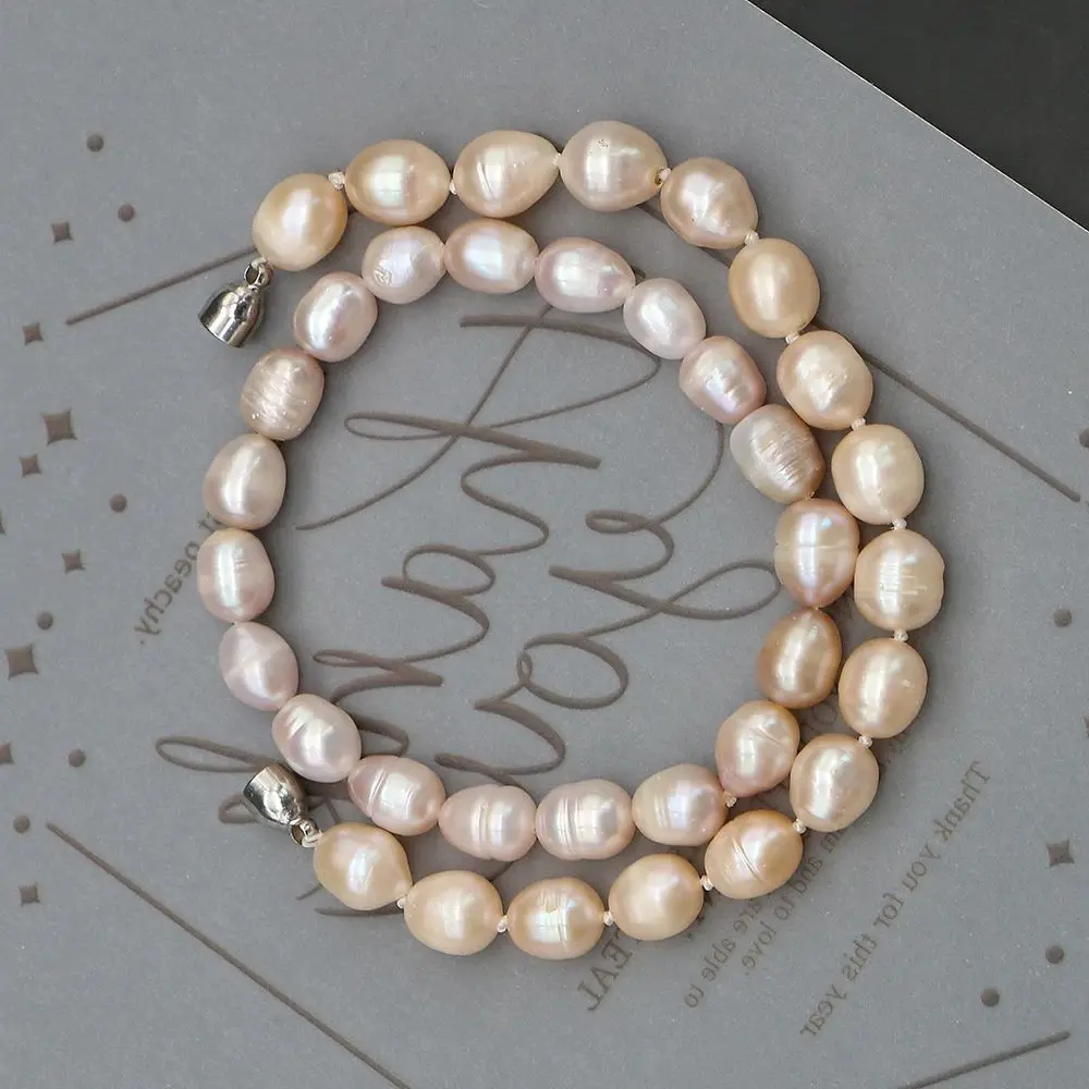 8-9mm Natural Baroque Pearl Bracelet Freshwater Screw Rice Pearl Beaded Jewelry Wear-friendly Fashionable Single Outfit Items